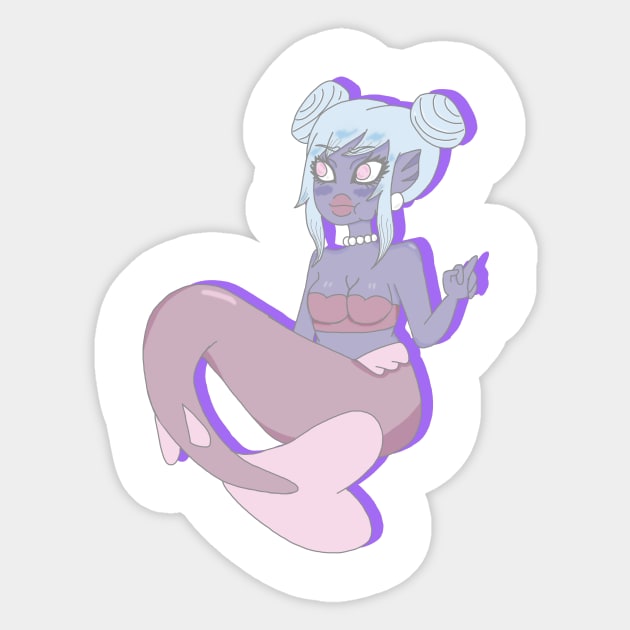 Angry Mermaid Sticker by Pink_lil_Ghost